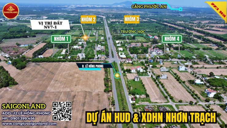 CTy Saigonland - Cần bán đất nền dự án Hud và XDHN Nhơn Trạch vị trí đẹp cho nhà đầu tư An Cư - Tích Sản